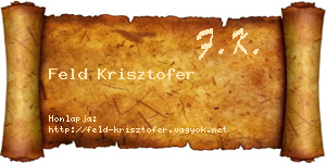 Feld Krisztofer névjegykártya